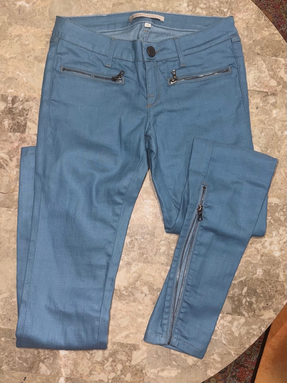 New* Victoria Beckham sky wax y2k ankle zipper skinny jean